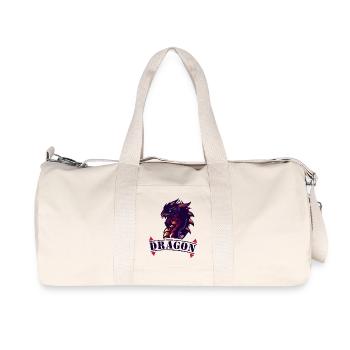 Drachen-Logo mit Feuerakzenten - Recycelte Canvas-Sporttasche von Stanley/Stella - Naturweiß - Vorne