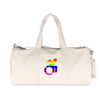 Fauteuil roulant symbole LGBTQ pour les hommes # - Sac de sport en toile recyclée Stanley/Stella - blanc naturel - Devant