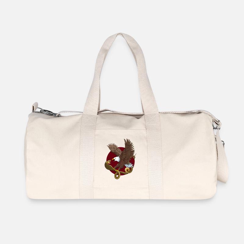 Adler und Schlange - Recycelte Canvas-Sporttasche von Stanley/Stella - Naturweiß