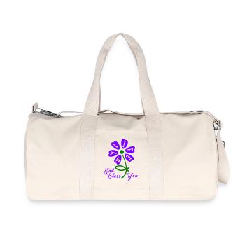 Kirche god bless you - Recycelte Canvas-Sporttasche von Stanley/Stella - Naturweiß - Vorne
