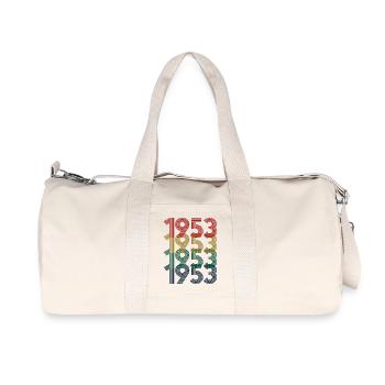 Cool Retro 1953, 70 Jahre alt, Geschenk zum 70. Geburtstag - Recycelte Canvas-Sporttasche von Stanley/Stella - Naturweiß - Vorne