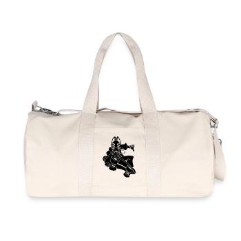 Strange black fox on skateboarding - Recycled Canvas Sports Bag by Stanley/Stella - natural - Front