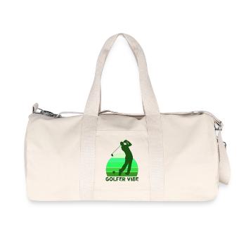 Golf, Golfer, Golfer Vibe - Recycelte Canvas-Sporttasche von Stanley/Stella - Naturweiß - Vorne