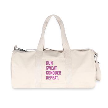 Courir. Sueur. Conquérir. Répéter. - Sac de sport en toile recyclée Stanley/Stella - blanc naturel - Devant