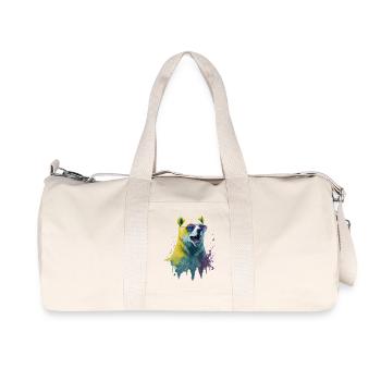 Cool polar bear with sunglasses, portrait - Recycled Canvas Sports Bag by Stanley/Stella - natural - Front