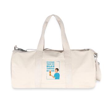 sonntags trage ich blau - very funny - Recycelte Canvas-Sporttasche von Stanley/Stella - Naturweiß - Vorne