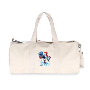 RUGBY FRANCE, sport aux couleurs bleu blanc rouge - Sac de sport en toile recyclée Stanley/Stella - blanc naturel - Devant