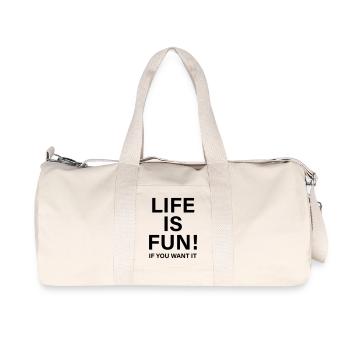 Life is fun - Recycled Canvas Sports Bag by Stanley/Stella - natural - Front
