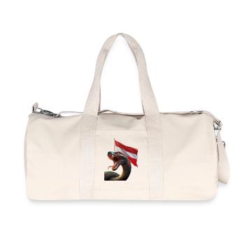 A cool snake with Austria flag - Recycled Canvas Sports Bag by Stanley/Stella - natural - Front