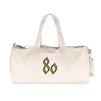 80. 80 JAHRE. 80. JAHRESTAG. 80-JÄHRIGES JUBILÄUM. - Recycelte Canvas-Sporttasche von Stanley/Stella - Naturweiß - Vorne