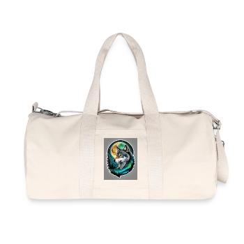Mondwald-Wolfensiegel - Recycelte Canvas-Sporttasche von Stanley/Stella - Naturweiß - Vorne
