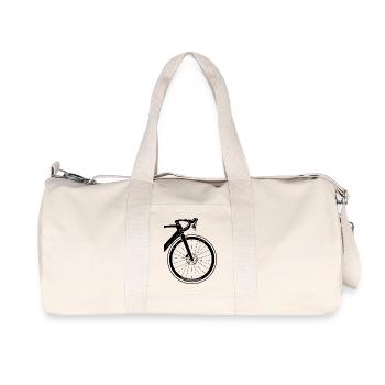 Fahrrad Detail Rennrad Gravel Illustration Logo - Recycelte Canvas-Sporttasche von Stanley/Stella - Naturweiß - Vorne