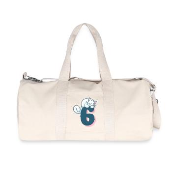 Cat Number 6 - Recycled Canvas Sports Bag by Stanley/Stella - natural - Front