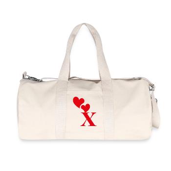 Letter x Red Heart - Recycled Canvas Sports Bag by Stanley/Stella - natural - Front