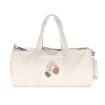 Mère avec enfant bébé - Sac de sport en toile recyclée Stanley/Stella - blanc naturel - Devant