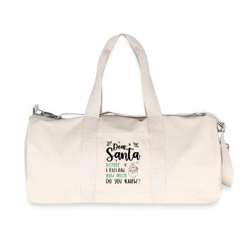 Dear Santa Before I explain What Do You Know? - Recycled Canvas Sports Bag by Stanley/Stella - natural - Front