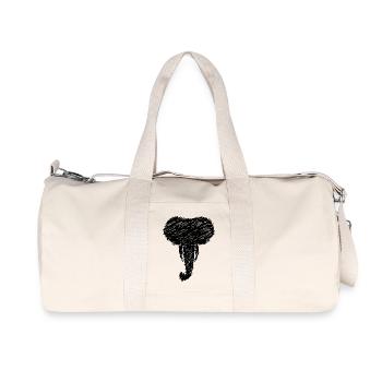 Elefant Kopf Tier Zeichnung Scribble Geschenk - Recycelte Canvas-Sporttasche von Stanley/Stella - Naturweiß - Vorne