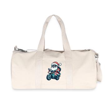 Santa Claus Biker - Recycled Canvas Sports Bag by Stanley/Stella - natural - Front