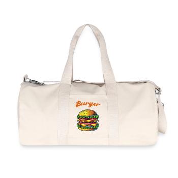 Burger Cheeseburger - Recycled Canvas Sports Bag by Stanley/Stella - natural - Front