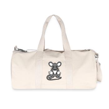Souris grosse saucisse manger faim saucisse grillades - Sac de sport en toile recyclée Stanley/Stella - blanc naturel - Devant