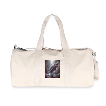 Bake-kujira Skelett Geisterwal gleitet durch m - Recycelte Canvas-Sporttasche von Stanley/Stella - Naturweiß - Vorne