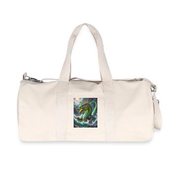 Ryujin Majestätischer Seedrachengott, der sich aus Turbulen erhebt - Recycelte Canvas-Sporttasche von Stanley/Stella - Naturweiß - Vorne