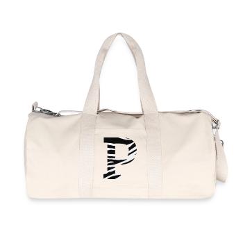 Buchstabe p Zebra - Recycelte Canvas-Sporttasche von Stanley/Stella - Naturweiß - Vorne