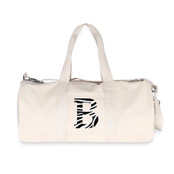 Buchstabe b Zebra - Recycelte Canvas-Sporttasche von Stanley/Stella - Naturweiß - Vorne