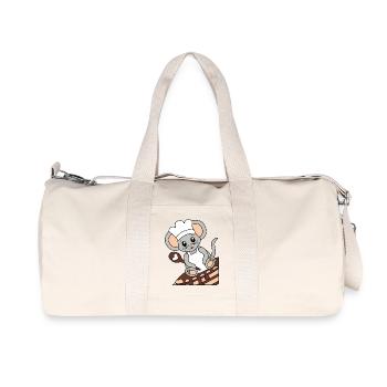 Mouse cook on pancakes - Recycled Canvas Sports Bag by Stanley/Stella - natural - Front
