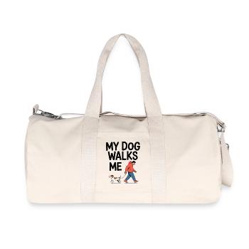 Mon chien me promène - Sac de sport en toile recyclée Stanley/Stella - blanc naturel - Devant