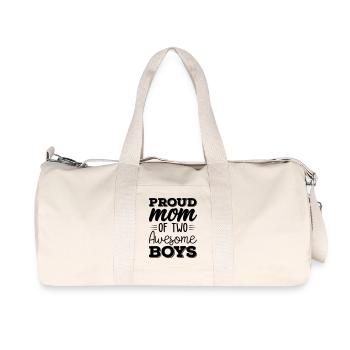 Proud mom of two awesome boys - Recycled Canvas Sports Bag by Stanley/Stella - natural - Front