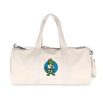 Karaté Dragon - Arts martiaux, Dessin animé - Sac de sport en toile recyclée Stanley/Stella - blanc naturel - Devant