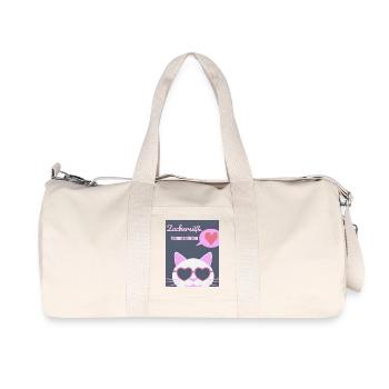 Zuckersüßer Katzenkult mit Herzbrille - Recycelte Canvas-Sporttasche von Stanley/Stella - Naturweiß - Vorne