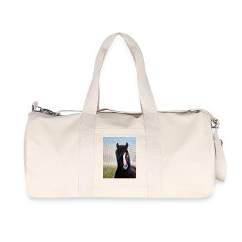 Realistic Horse Portrait on Canvas - Recycled Canvas Sports Bag by Stanley/Stella - natural - Front