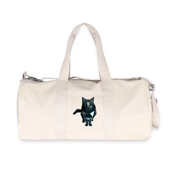 Obsidian style geometric cat - Recycled Canvas Sports Bag by Stanley/Stella - natural - Front