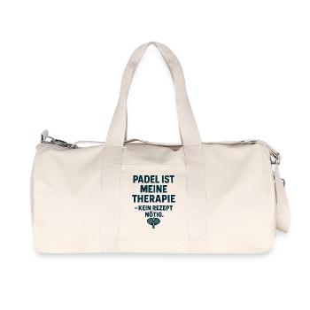 Padel amusant | Le padel est ma thérapie - Sac de sport en toile recyclée Stanley/Stella - blanc naturel - Devant