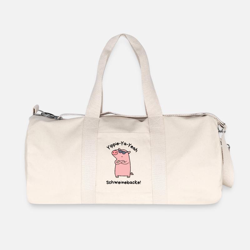 Yippie-Ya-Yeah Schweinebacke - Recycelte Canvas-Sporttasche von Stanley/Stella - Naturweiß