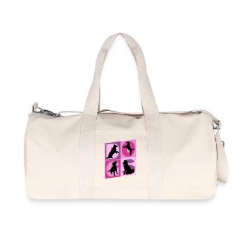 Dogs I Love Dogs Silhouettes Dog Mom Dog Dad - Recycled Canvas Sports Bag by Stanley/Stella - natural - Front