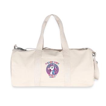Unicorn Sarcastic Sayings Funny - Recycled Canvas Sports Bag by Stanley/Stella - natural - Front