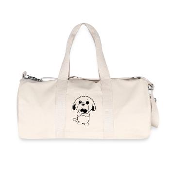 Cute dog with heart in his paws - Recycled Canvas Sports Bag by Stanley/Stella - natural - Front