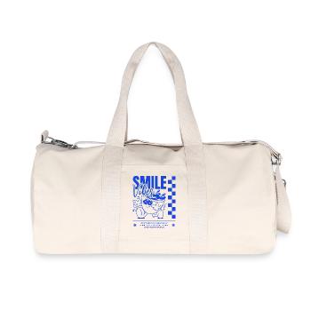 Vivid Smile Vibes Illustration - Recycled Canvas Sports Bag by Stanley/Stella - natural - Front