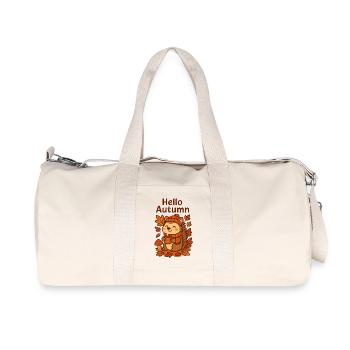 Hello Autumn Hedgehog Cozy Sip Igel Herbst  - Recycelte Canvas-Sporttasche von Stanley/Stella - Naturweiß - Vorne