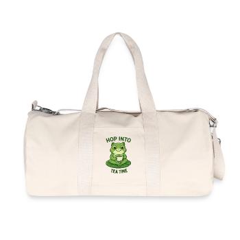 grenouille thé temps Matcha Illustration Design - Sac de sport en toile recyclée Stanley/Stella - blanc naturel - Devant