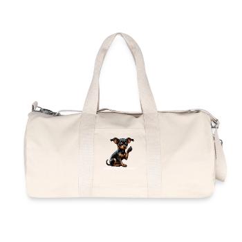 Sprich mit der Pfote Zwergpinscher Pinscher Minpin - Recycelte Canvas-Sporttasche von Stanley/Stella - Naturweiß - Vorne