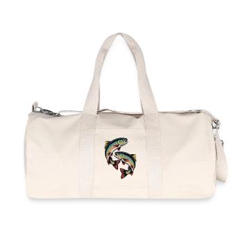 Two jumping trout - Recycled Canvas Sports Bag by Stanley/Stella - natural - Front