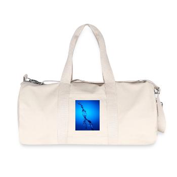 Blau hinterleuchtetes Wasser Abstrakt - Recycelte Canvas-Sporttasche von Stanley/Stella - Naturweiß - Vorne