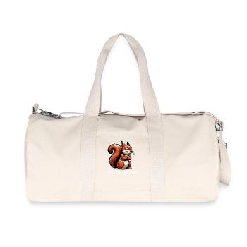 Talk to the Paw Squirrel Squirrel Rodent - Recycled Canvas Sports Bag by Stanley/Stella - natural - Front
