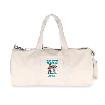 Chef Hatte Wildunfall Fisch Illustration  - Recycelte Canvas-Sporttasche von Stanley/Stella - Naturweiß - Vorne