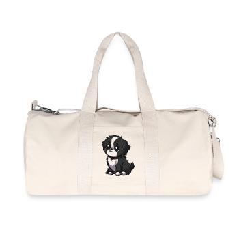 Kawaii Schwarz Weiß Welpe - Recycelte Canvas-Sporttasche von Stanley/Stella - Naturweiß - Vorne