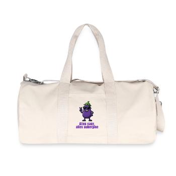 Aubergine - Alles easy - Recycelte Canvas-Sporttasche von Stanley/Stella - Naturweiß - Vorne